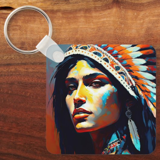 Native American Warrior Princess Sleutelhanger (Voorkant)