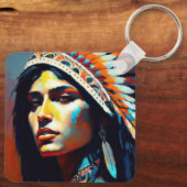 Native American Warrior Princess Sleutelhanger (Achterkant)