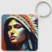 Native American Warrior Princess Sleutelhanger (Achterkant)