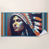 Native American Warrior Princess Strandlaken (Voorkant)