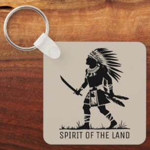 Native American Warrior Sleutelhanger