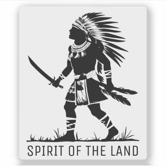 Native American Warrior Sticker (Voorkant)