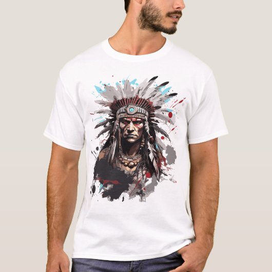Native American Warrior T-shirt (Voorkant)
