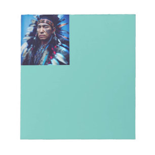 NATIVE AMERICAN WARRIOR WRITPAD BRIEFPAPIER NOTITIEBLOK