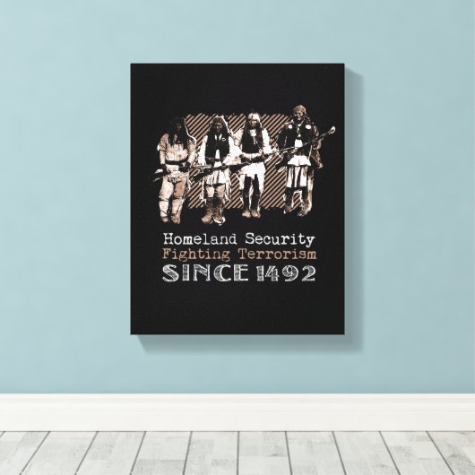 Native American Warriors Apache Tribe Geschiedenis Canvas Afdruk (Insitu (Houten vloer))