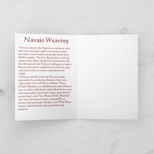Native American Weaving en feiten Kaart (Binnen)