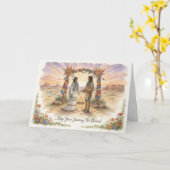 Native American Wedding Card Kaart (Gele Bloem)
