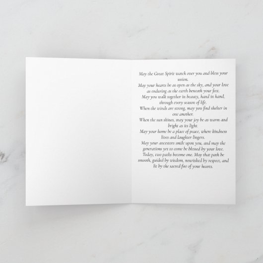 Native American Wedding Gefeliciteerd Kaart (Binnen)