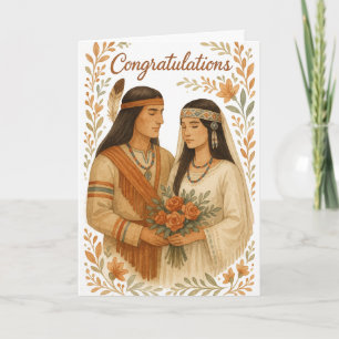 Native American Wedding Gefeliciteerd Kaart