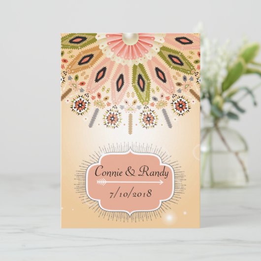 Native American Wedding Invitation Kaart (Staand voorkant)