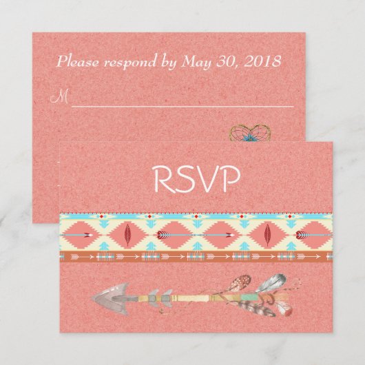 Native American Wedding RSVP (Voorkant / Achterkant)