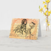 Native American wenskaart. Harrison Fisher's Kaart (Gele Bloem)