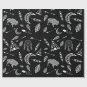 Native American White Symbols Cadeaupapier (Vlak)