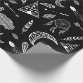 Native American White Symbols Cadeaupapier (Hoek)