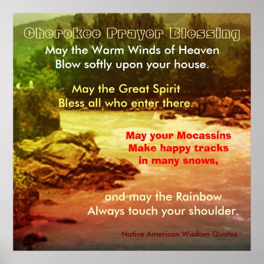 Native American Wisdom Quotes Poster (Voorkant)
