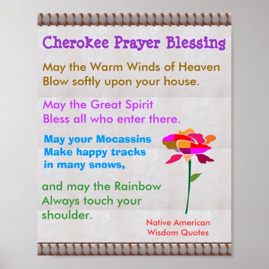 Native American Wisdom Quotes Poster (Voorkant)