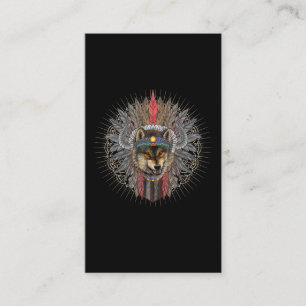 Native American Wolf Art Visitekaartje