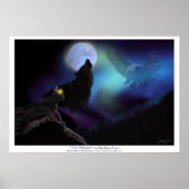 Native American, Wolf, Eagle & Moon Poster (Voorkant)