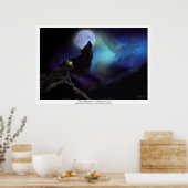 Native American, Wolf, Eagle & Moon Poster (Keuken)