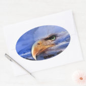 NATIVE AMERICAN / WOLF SPIRIT ART OVALE STICKER (Envelop)