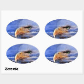 NATIVE AMERICAN / WOLF SPIRIT ART OVALE STICKER (Vel)