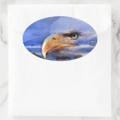 NATIVE AMERICAN / WOLF SPIRIT ART OVALE STICKER (Tas)