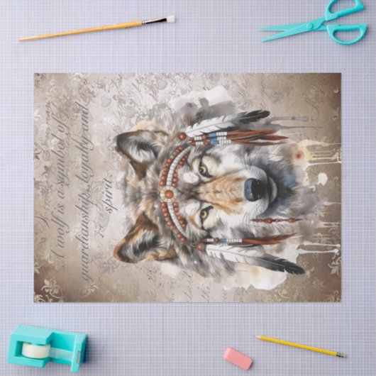 Native American Wolf Tissuepapier (Craft)