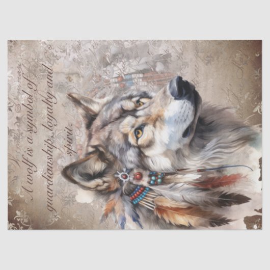 Native American Wolf Tissuepapier (Voorkant)
