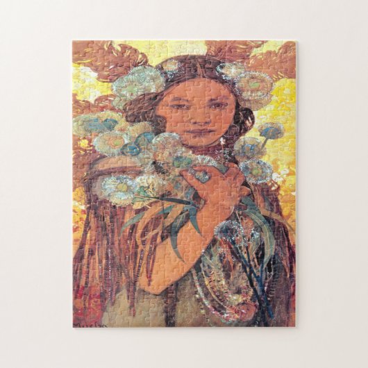 Native American Woman - Alphonse Mucha Legpuzzel (Verticaal)