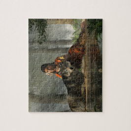 Native American Woman en Wolf Legpuzzel