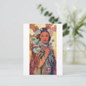 Native American Woman, Mucha Briefkaart (Staand voorkant)