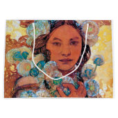 Native American Woman, Mucha Groot Cadeauzakje (Voorkant)