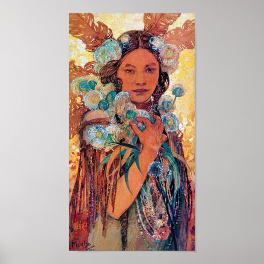 Native American Woman, Mucha Poster (Voorkant)