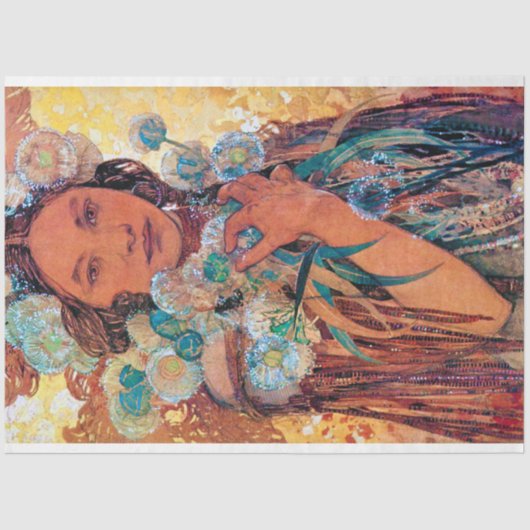 Native American Woman, Mucha Tissuepapier (Voorkant)