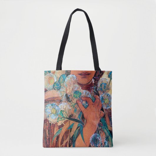 Native American Woman, Mucha Tote Bag (Voorkant)