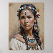 Native American Woman Portrait Poster (Voorkant)