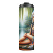 Native American Woman Spirit, Eagle, Riverside Thermosbeker (Voorkant)