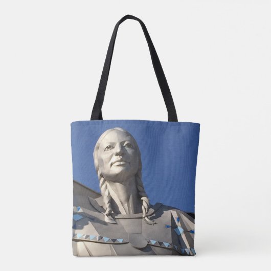 Native American Woman Statue Canvas tas (Achterkant)