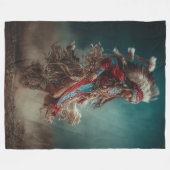 Native American Woman Throw Blanket Fleece Deken (Voorkant (Horizontaal))