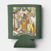  Native American Woman Village Forest Blikjeskoeler (Achterkant)