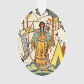  Native American Woman Village Forest Ornament (voorkant)