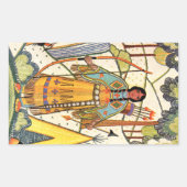  Native American Woman Village Forest Rechthoekige Sticker (Voorkant)