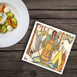  Native American Woman Village Forest Servet