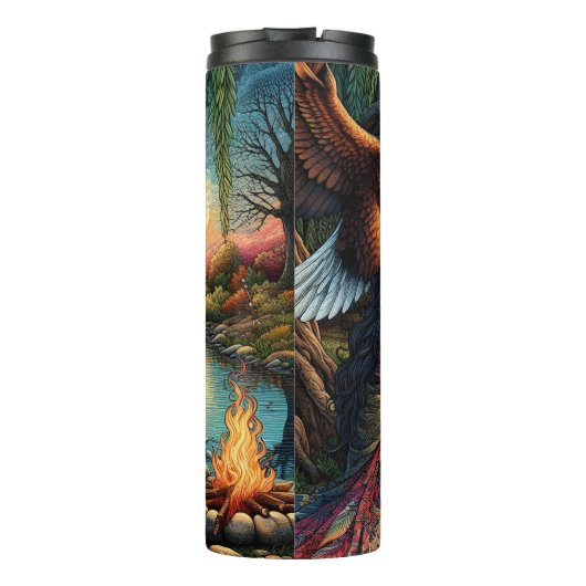 Native American Woman Watch beroemd gemaakt door D Thermosbeker (Achterkant)