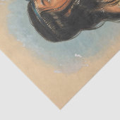 Native American Woman Waterverf Painting Tribe Tissuepapier (Detail)