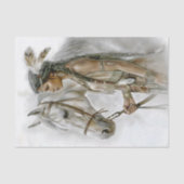 Native American Woman & White Horse Decoupage Tissuepapier (Voorkant)