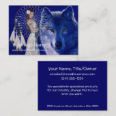Native American Woman & Wolf D2-Visitekaartjes Visitekaartje (Voorkant / Achterkant)