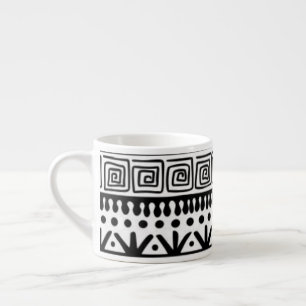 Native American Zuidwest Zwart Wit Modern Boho Espresso Kop