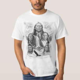 Native Americans Custom Sjabloon Mannen Wit Waarde T-shirt
