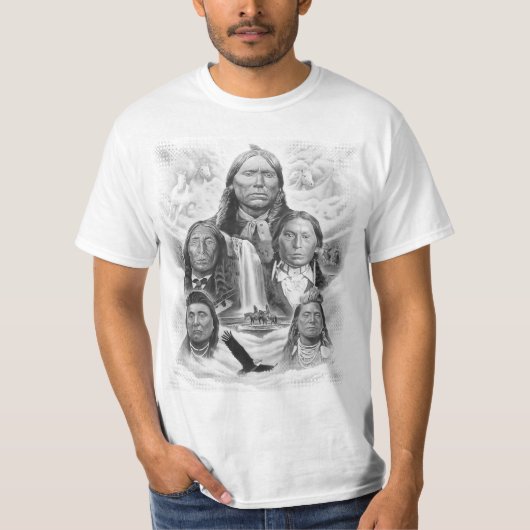 Native Americans Custom Sjabloon Mannen Wit Waarde T-shirt (Voorkant)